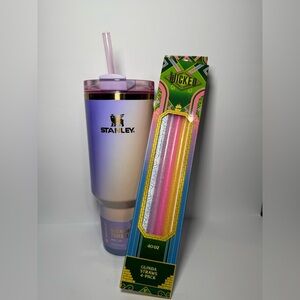 Stanley X Target WICKED 2025 GLINDA 40oz Quencher BNWT + CharCharms Straws